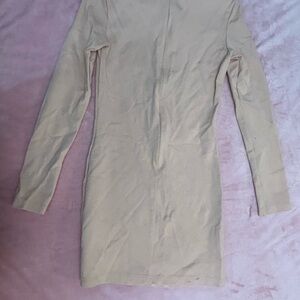 Chic Beige Long Sleeve Dress